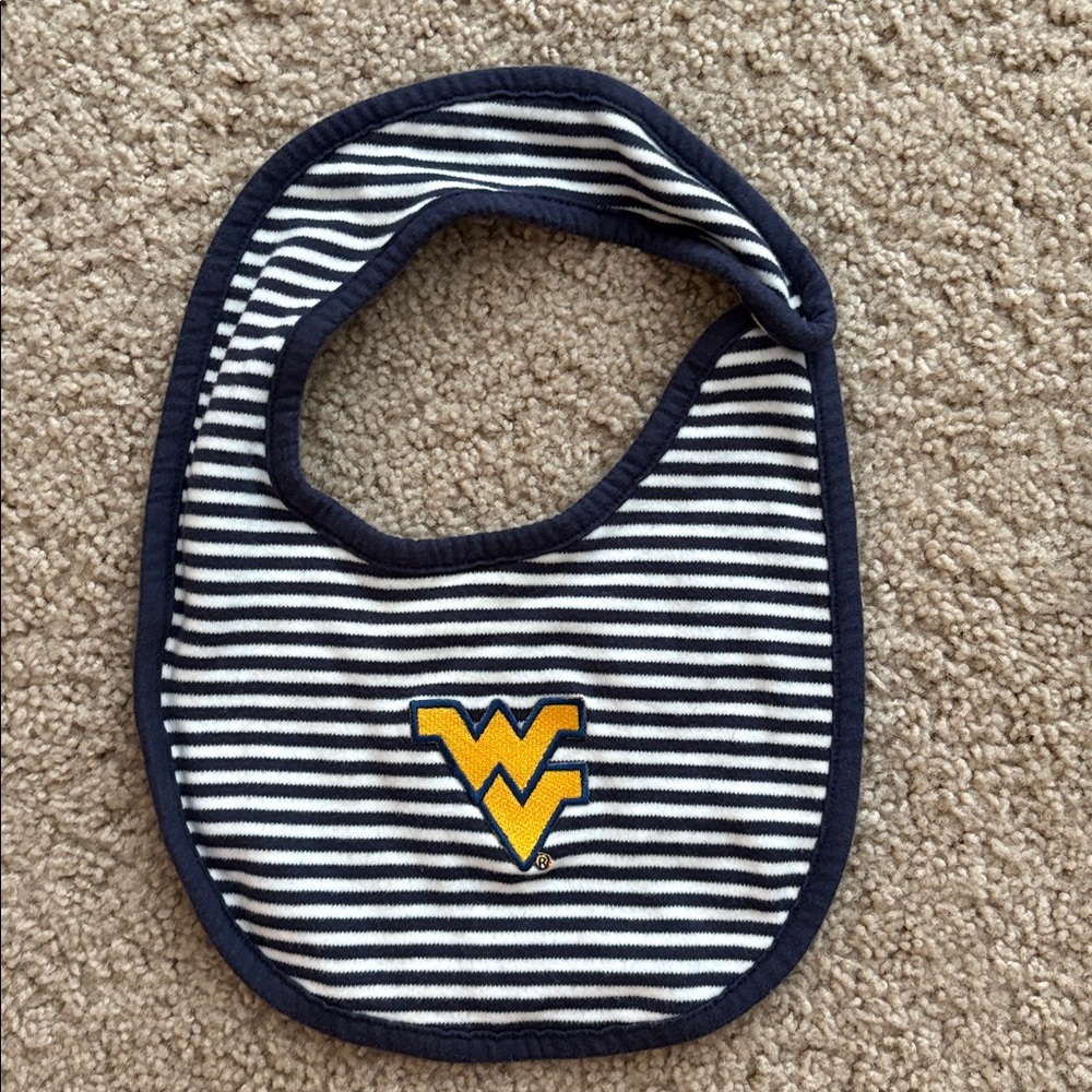 Striped Baby Bib with WV Logo